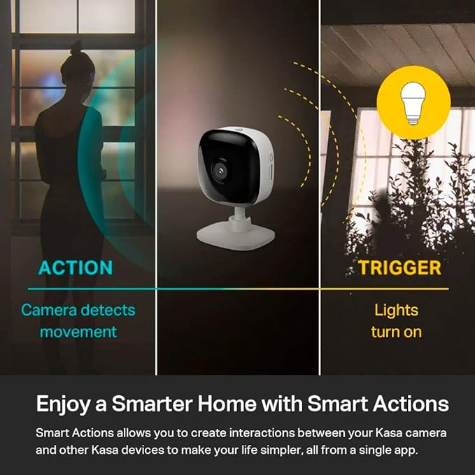 Kasa 1080p Indoor Wired Security Camera - Works as a Baby Monitor & Pet Camera, Motion Detection & Tracking, 2-Way Audio, Night Vision, Subscription-Free Local Storage or Optional Cloud, EC60