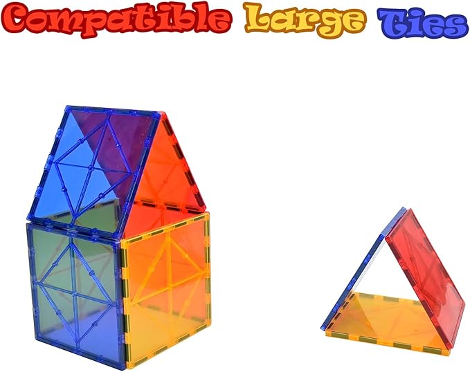 Gemmicc 6 PCS Large Magnetic Tiles,Jumbo Magnet Base Plates,STEM Magnetic Building Blocks for Kids Boys Girls