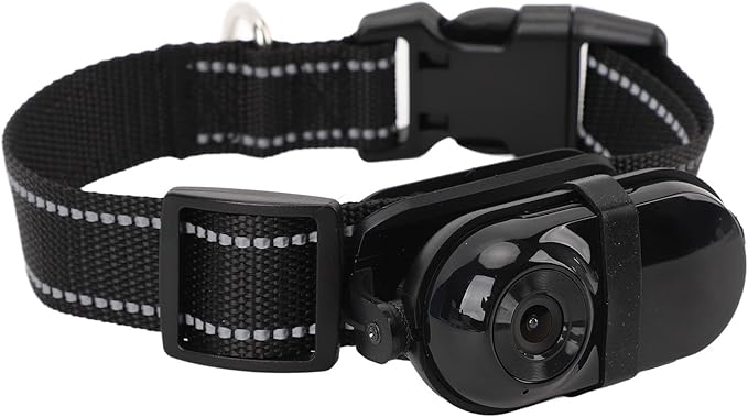 SUNGOOYUE Pet Collar Camera, 1080P HD Video Recording Adjustable Angle View with Back, for Dogs Cats Indoor Outdoor Travel Adventure (128GB)