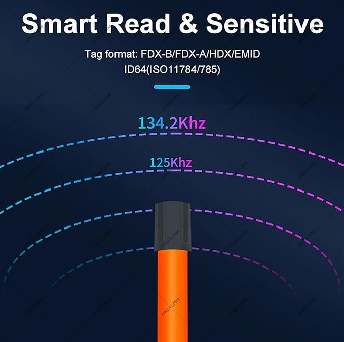Animal Ear Tag Scanner with LCD Display, 134.2 KHz Handheld Pet Microchip Scanner Reader for Dog/Cat/Pig/Animal, Storage Up to 20000 Datas, Read Time > 100ms, Support FDX-B/HDX/EMID Tags