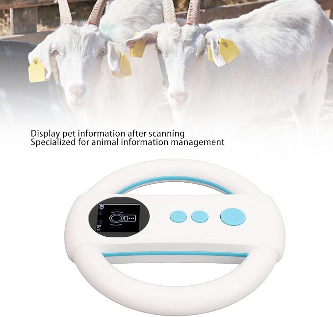Portable Pet Chip Scanner with Dual Frequency RFID Support, Stores 500 Animal IDs, Rechargeable 650mAh Battery, Animal Tag Reader for Dogs and Cats for Shelters