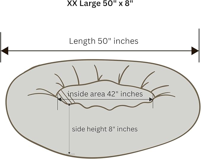 Organic Cotton Canvas Dog Bed: Removable Cover, Natural Fill - Made in USA (Cow Print Black White, XX Large 50" x 8" inches)