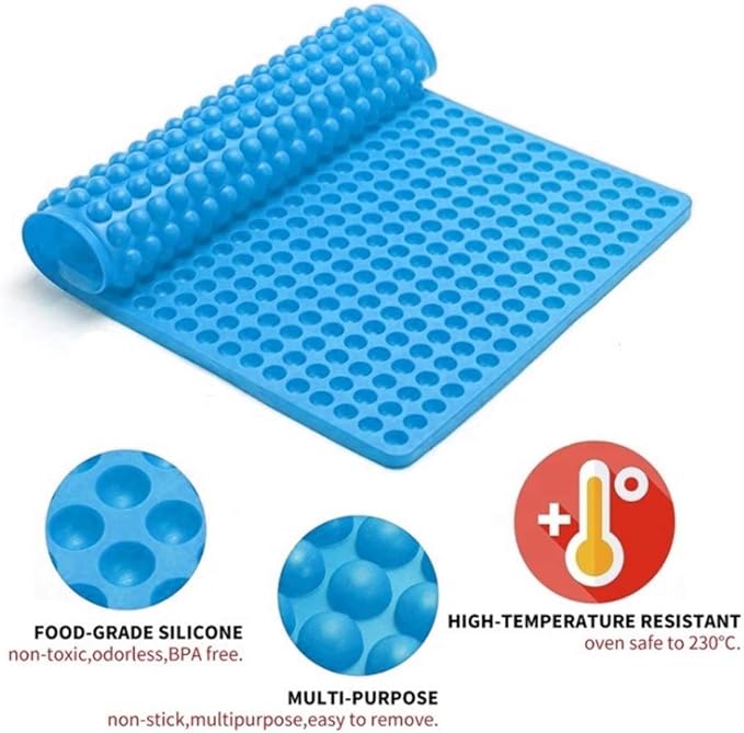 468-Cavity Dog Treat Mold,Mini Round Silicone Mold Dog Treats Pan for Cookies, Pet Treats Baking Mold Small Dot Cake Decoration(Blue)