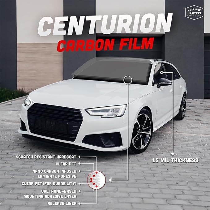 United Professional Window Film – Centurion 2Ply High Performance Carbon Film Superior UV Protection (42%, COMBO-PACK-36/24 (36+24Inchx100Ft))