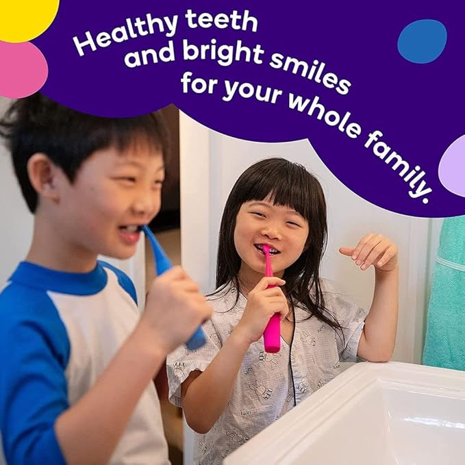 Burst Kids & Toddlers Electric Toothbrush (Pink) | Soft Bristles | Two Minute Timer | Rechargeable Battery | Easy-Grip Silicone Handle | 2 Modes for Healthy Smiles | Ages 3+