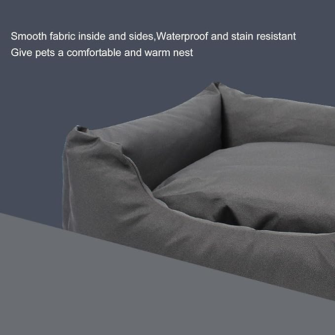 Dog Beds for Small Medium Dogs & Cats, Waterproof Dog Sofa with Removable Cover, Sleeping Warming Dog Bed & Furniture, Soft and Comfy Dog Couch Bed with Non-Slip Bottom (36.6"X28.3"X6.3",Blue)