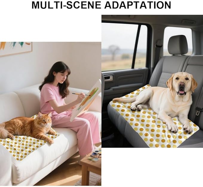 Orange Polka Dot Cute Dog Beds and Furniture Washable Crate Mat Kennel Pad Medium Dog Crate Bed Washable Non-Slip Bed Beds for Medium Dogs Pet Sleeping Mat Pillows Indoor Outdoor 24X18 Inch