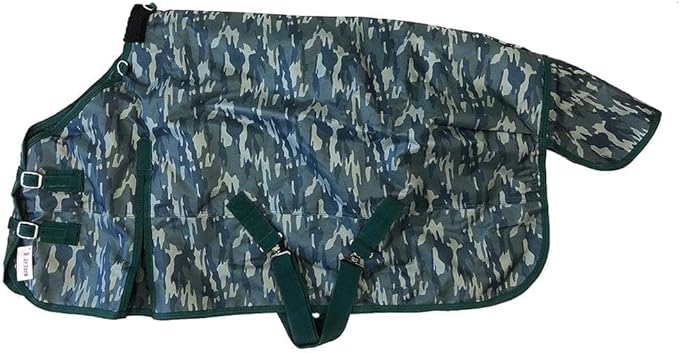 AJ Tack 1200D Waterproof Winter Pony Blanket - 300g Heavyweight Turnout with Fleece Collar, Shoulder Gussets & Tail Flap - Turquoise 52"