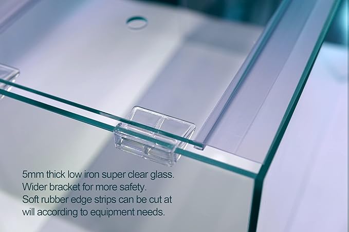 Ultra Clear Rimless Aquarium Tank 6-60 gallons Low Iron Glass (7Gal - Top Glass Canopy)