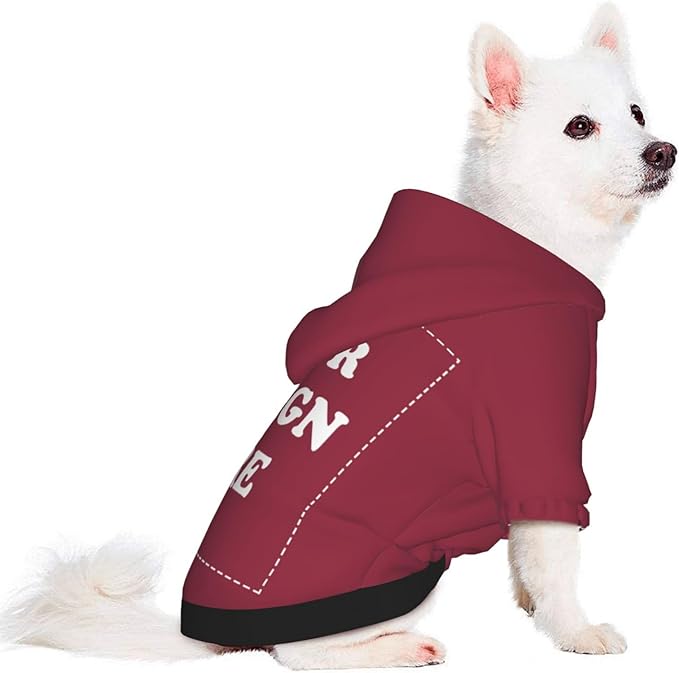Personalized Dog Hoodie, Custom Dog Costumes for Small Dogs, Holiday Happy Dog Clothes Football Pet Shirt Sweater with Name Number for Girl/Boy Cats/Kitten, Wine, S