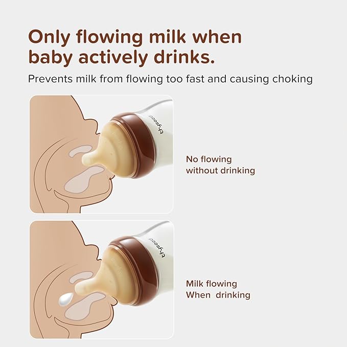 Thyseed Glass Natural Anti-Colic Baby Bottles | Newborn Breast Like Nursing Bottle for Breastfed Babies with Nipple(2-3 Months),5oz,1pack