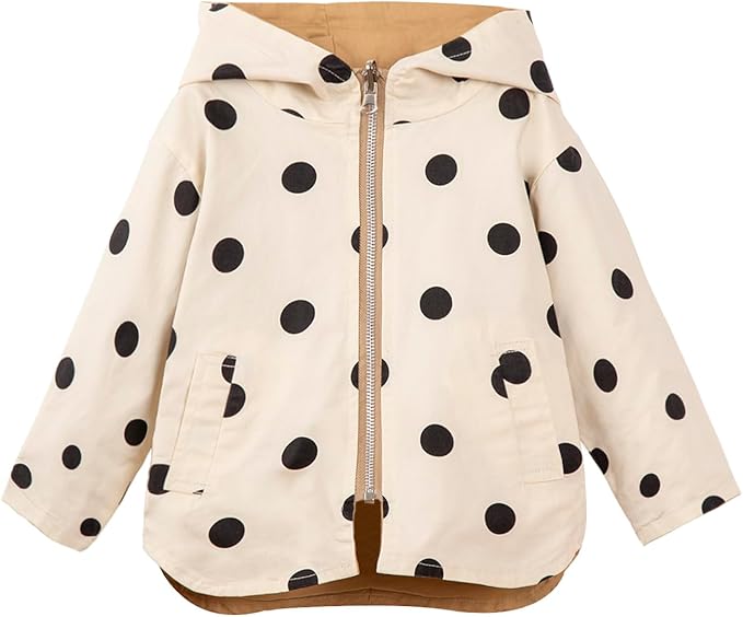 Mud Kingdom Cute Girls Hooded Jacket Reversible Full Zipper Outerwear