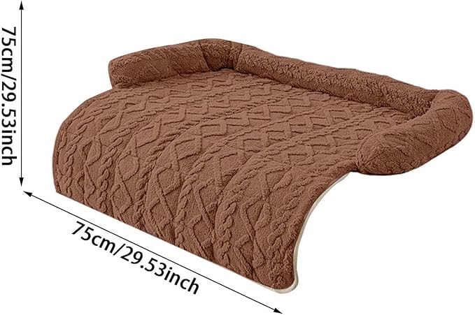 Dream Cloud Pet Sofa Bed for Couch, 2026 Upgraded Plush Washable Waterproof Non-Slip Pet Mat, Cozy Furniture Protector for Small Medium Dogs & Cats (Coffee)