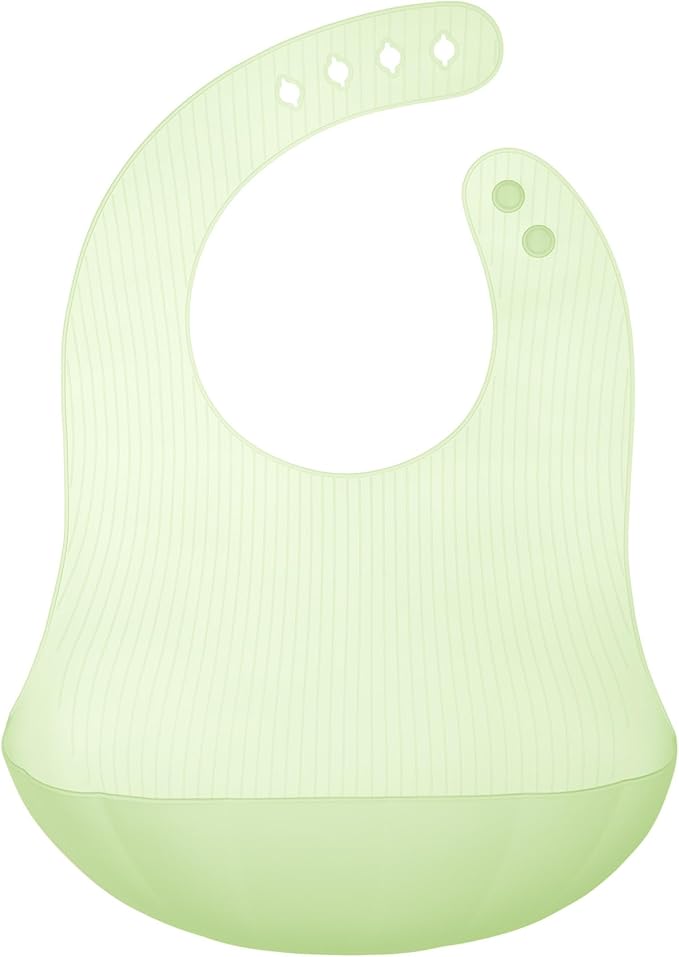 Olababy Fold N Go Silicone Baby Bib w Travel Case | Lightweight Design Eases Pressure Bruising for Infants & Toddlers