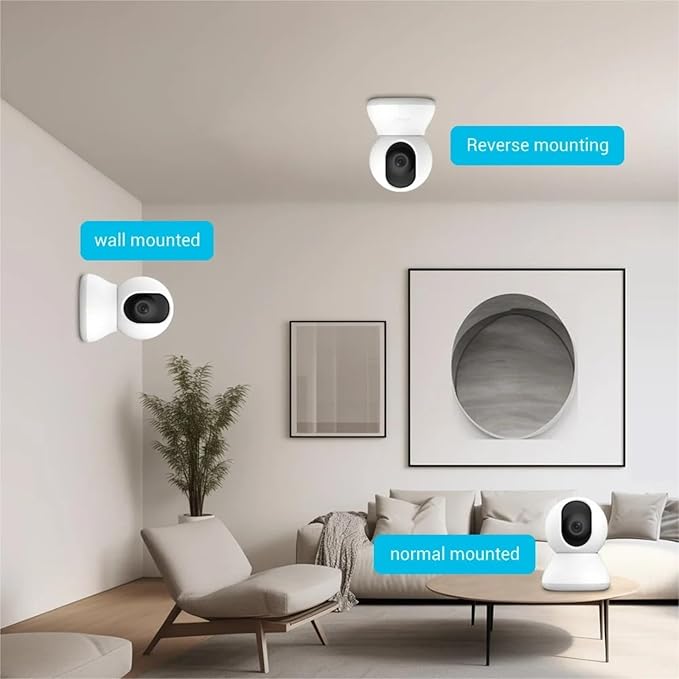 2.4G WiFi Indoor Camera 2K 3MP 360° PTZ Pet Dog IP CCTV Camera with Phone App 2-Way Talk Night Vision for Home Securi(US Plug)