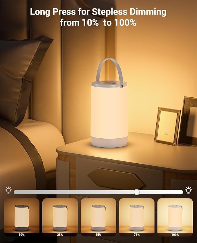 Night Light for Kids, Portable USB Night Lamp with 2200 mAh Battery, Bright Color Changing Light for Nightstand, Small Touch Bedroom Table Lamp for Girls, Boys, Toddler