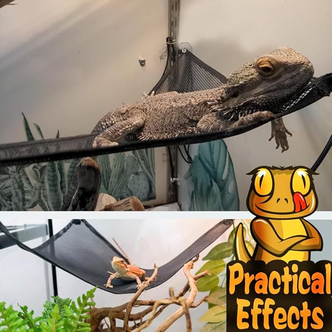 Bearded Dragon Hammock Reptile Hammock for Axolotl,Geckos,Lizards,Breathable Mesh Bearded Dragon Tank Accessories for Snakes,Chameleon,Fish