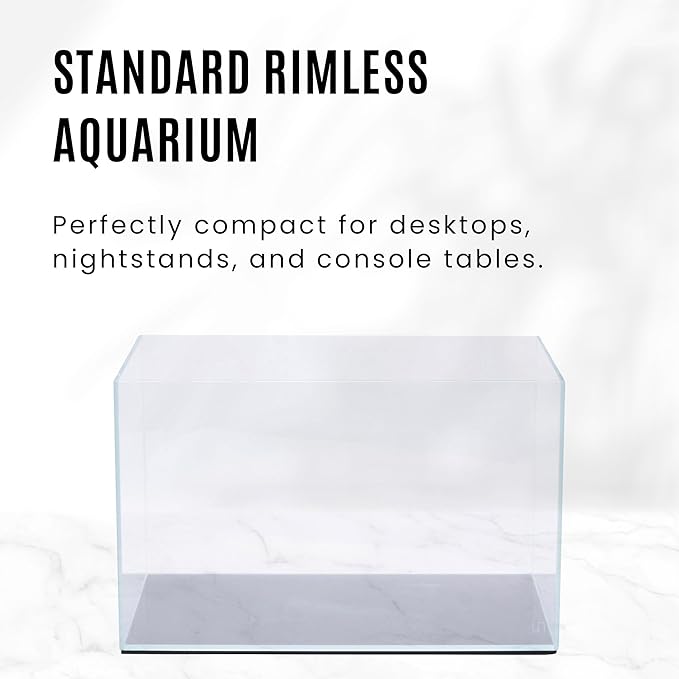 UNS Ultra Clear Rimless Tank - 9.3GAL | 35.2L - 17.71x11.02x11.02 | 45x28x28 CM, 5mm Glass Thickness, Leveling Mat Included - Low Iron, High Clarity Fish Tank w/ 45° Mitered Edge - [45U]