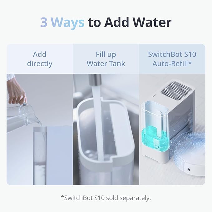 SwitchBot Smart Evaporative Humidifier for Bedroom 4.5L(1.2G), 750ml/h Rapid, Top Fill, Automatic Air Drying Filter, Ag+ Technology, Voice Control, App Alert (Hub 2 Required)