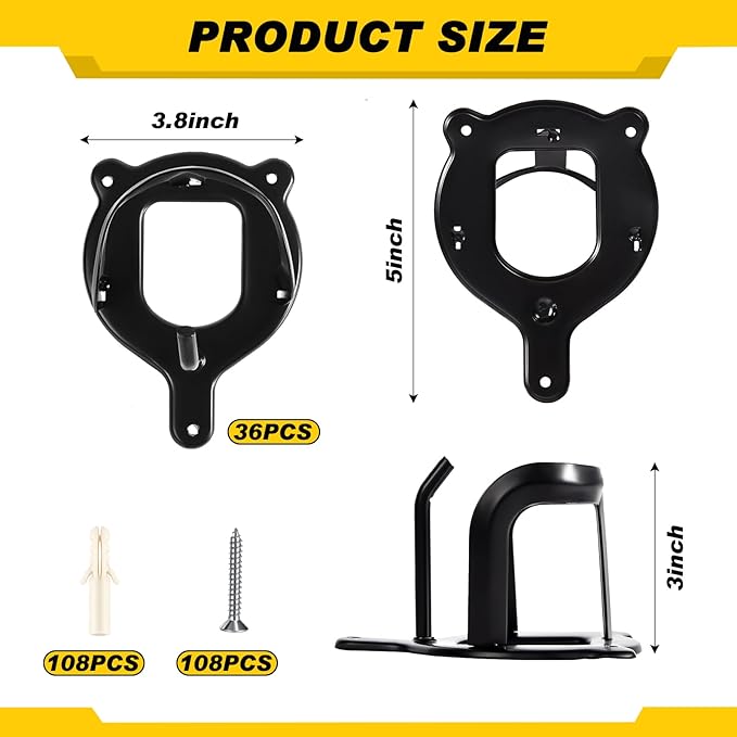 Silkfly 36 Counts Horse Bridle Rack Bridle Hooks Metal Bridle Bracket Horse Tack Storage Halter Hanger Bridle Holder with Tubes and Screw Horse Barn Supplies, Black