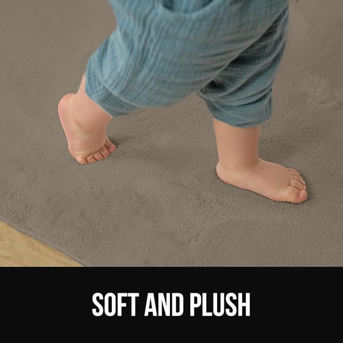 GORILLA GRIP Ultra Soft Washable Area Rug, 6x9, Stain and Slip Resistant Plush Thick Carpet for Bedroom Living Room, No Shed Floor Rugs, Pet Friendly, Dorm Essentials, Kids Nursery Home Decor, Taupe