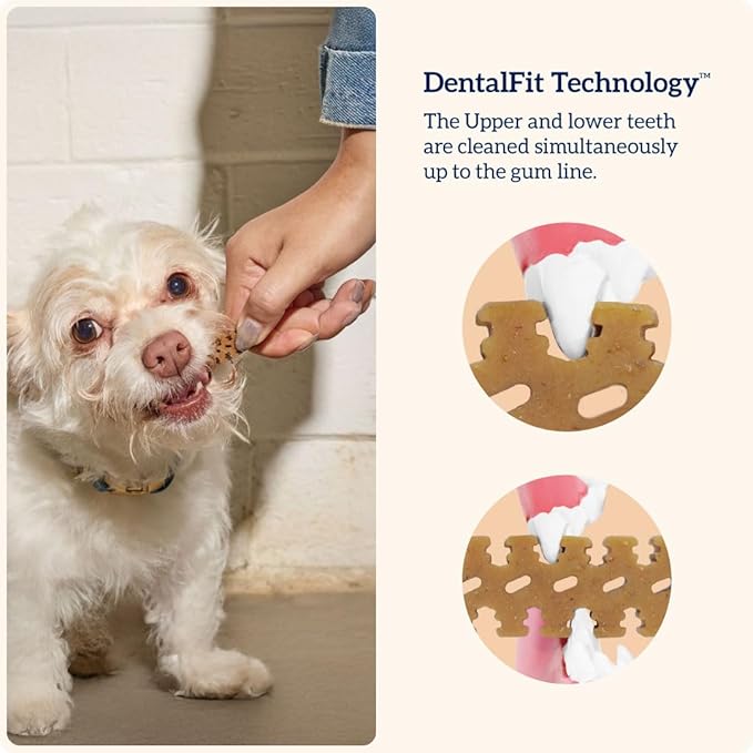 Groovies Flexible, Built to Last Dog Dental Chews, Contact-Cleaning Design Supporting Tartar Control & Fresh Breath, Oral Care Treats, USA Manufactured, Patented DentalFit Tech, XLarge Dogs, 18 Chews
