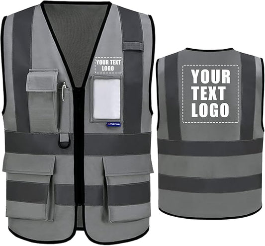 A-SAFETY High Visibility Reflective Safety Vest Customize Logo (XS-8XL)