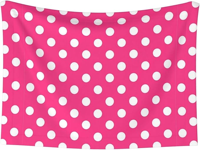 Two Sided Plush Pet Blanket for Warmth Comfort, Pink Polka Dot, Reversible Throw with Cozy Nubby Side for Chilly Nights Napping Spots Around House