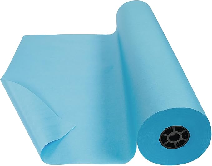 Colorations Arts and Crafts Paper Roll - 36" x 1000', Sky Blue, Dual Surface, Markers, Finger Paints, Painting, Watercolors, Acrylic Paints, Wall Art, Bulletin Board Paper, Kids Crafts (Item # DSSB)