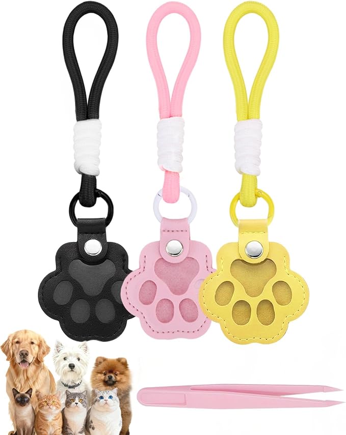 Paw Dog Hair Keychain - Premium Leather Pet Fur Keepsake, Waterproof Memory Charm for Dog/Cat Lovers, Bag & Key Accessory