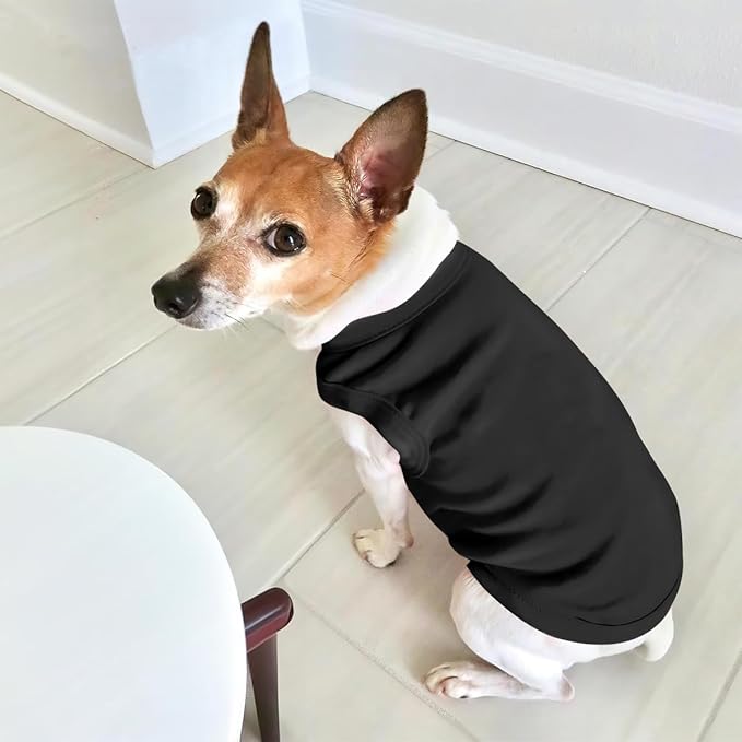 Custom Dog Shirt Pet T Shirts for Small Medium Large Dogs Customized Clothes with Image Logo Text Breathable Sleeveless Tank Top Personalized Outfits Puppy Apparel All-Black, 5XL
