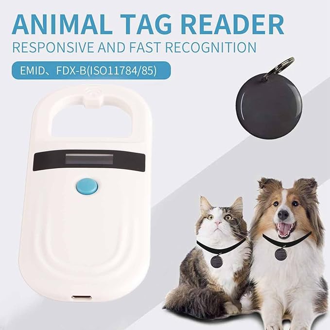 Rechargeable Animal Reader Microchip Scanner for Resource Management, Easy Operation, Applicable for Pet Groomers, Reading FDXB and EMID Microchips