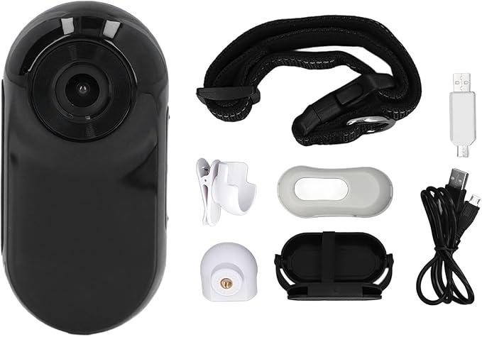 Jiawu Cat Collar Camera, HD 1080P Pet Camera Collar, 120° Wide Angle Dog Collars, Mini Sport Action Cameras, Portable Cameras for Cats, Dogs, Outdoor, Inoor (Black)
