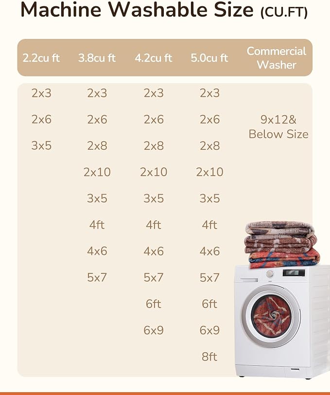 BESTSWEETIE Area Rug 9x12 Rug Machine Washable Non-Slip Low Pile Print Pattern