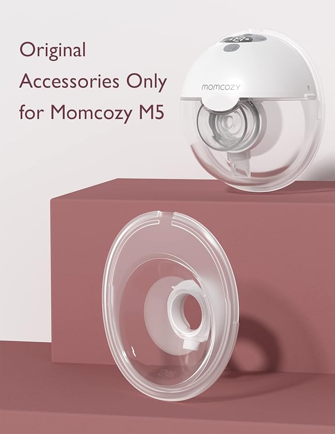 Momcozy Double-Sealed Flange 27mm Compatible with Momcozy M5 Breast Pump. Original M5 Breast Pump Replacement Accessories, 1PC (27mm)