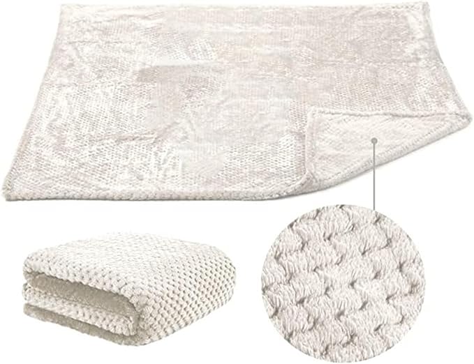 Pet Blanket Warm Soft Dog Blankets Washable Cat Throw Blankets Sofa Bed Couch Furniture Protector Cover for Small Medium Large Dogs Cats, White, 24" x 31"