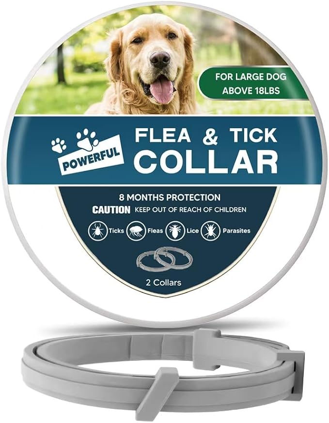 Dog Flea Collar, Flea Collars for Dogs, Natural Flea Tick Collar, 8 Months Protection, Adjustable Size, 1P