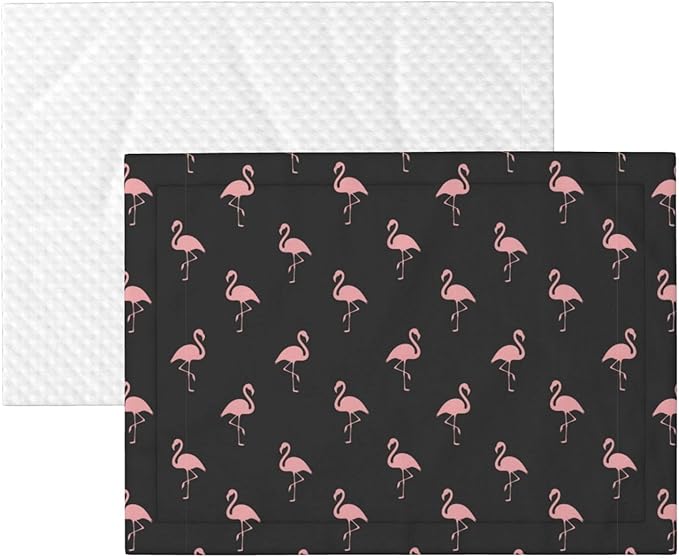 Pet Blanket for Travel and Home, Flamingo, Reversible Plush Dot Design with Soft Grip Texture on One Side Perfect for Car Seats Moving Vehicles
