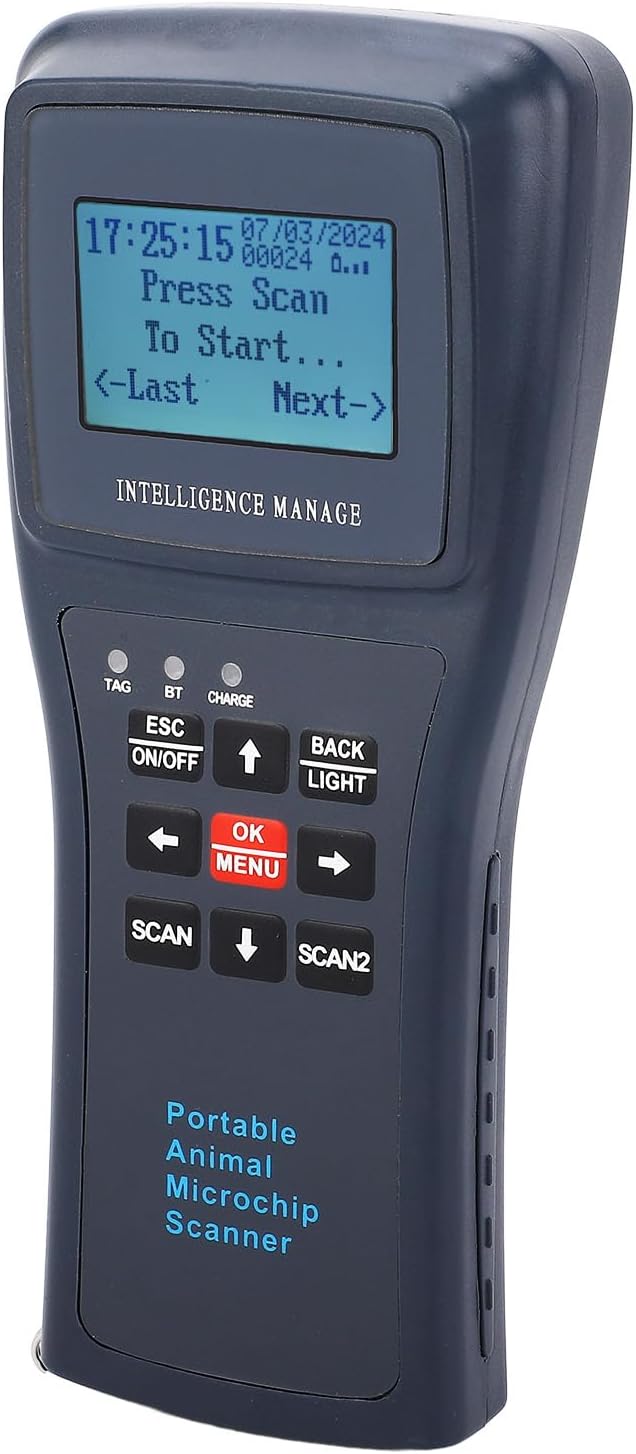 Sonew Pet Microchip Scanner Handheld ID Reader with Capability, Automatic Data Storage & USB Connectivity (HDX+FDXB)