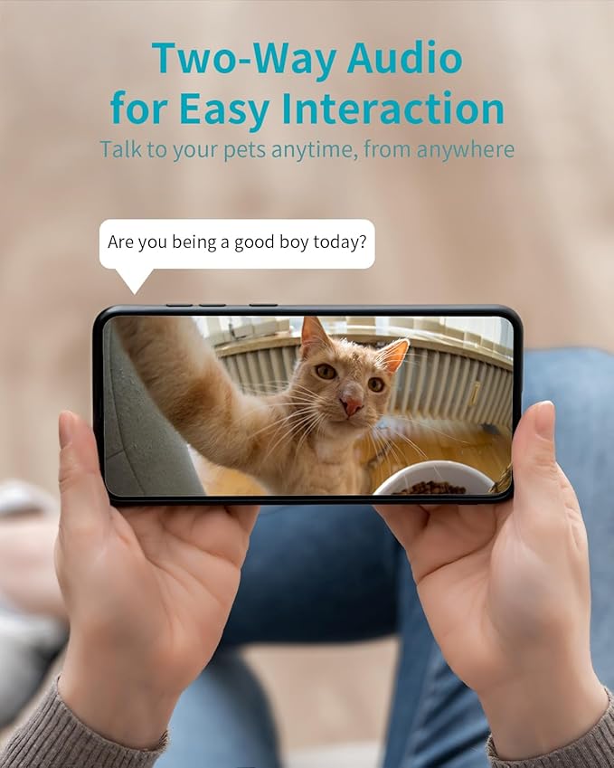 VIMTAG 4MP Pan/Tilt Indoor Camera for Pet/Dog/Cat/Baby/Nanny, Security Camera for Home/Room with Phone App, 5G/2.4G WiFi, Night Vision, 2-Way Audio, Motion Tracking, AI Detection Alarm, Works w/Alexa