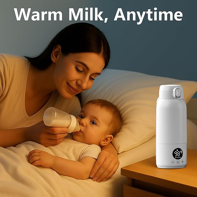 Koalababy Portable Bottle Warmer for Travel – Baby Bottle Warmer with Fast Heating, 17oz Large Capacity Milk Warmer for Breastmilk, Formula, Water, IPX6 Washable, for Car, Airplane & Outdoor Travel