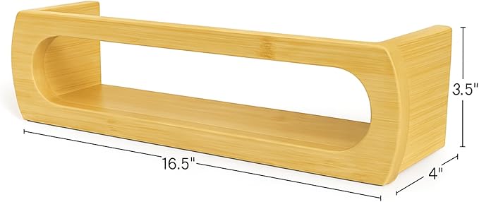 Bamboo Nursery Book Shelves, Fully Assembled For Easy Use - Set of 3 Floating Shelves for Wall Kids, Wall Mounted Book Shelves For Kids Room, Baby Room, Toddler Room, Nursery Decor, 16.5 Inch Natural