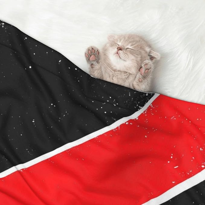 Double Sided Pet Mat for Dog Bed Topper Cat Blanket Furniture Protector, Trinidad and Tobago Flag, Reversible Plush with Tactile Dot Pattern for Style Change