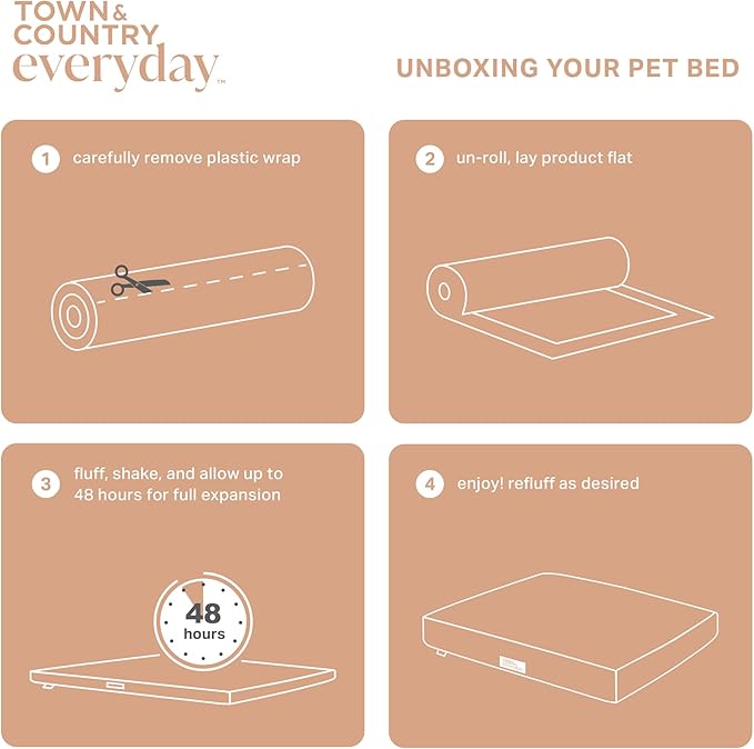 TOWN & COUNTRY EVERYDAY CuddleTown Faux Linen Comfy Cozy Cuddler Pet Bed, Supportive & Calming, Non-Slip Bottom, Machine Washable Cover, Cream, XS 20"x14"x6"