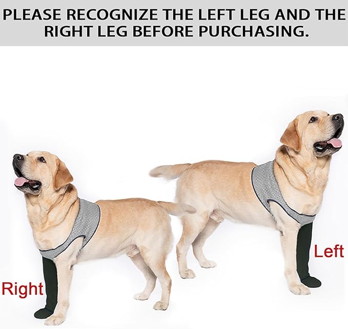 COODEO Dog Socks to Prevent Licking Paws, Healing Boots & Paw Protectors with Non-Slip Bottoms for Wound Protection, Waterproof Sleeve Shoes for Licking（Grey，2XL_Right