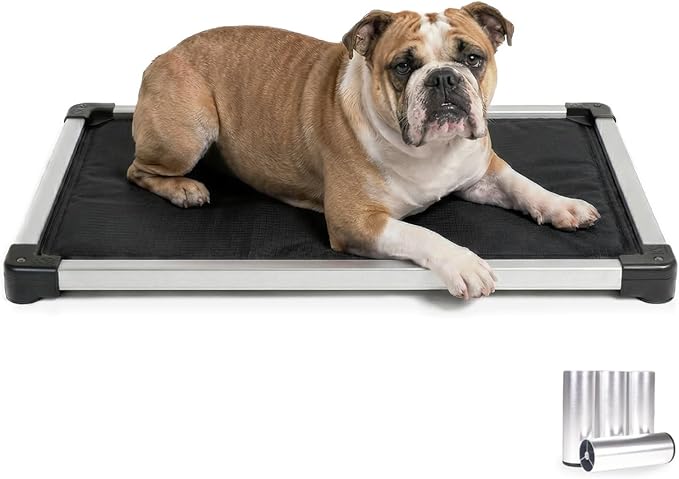K9 Ballistics Chew Proof Armored Padded Dog Crate Bed, Virtually Indestructible, Legs Included (Obsidian Black, Medium (35" L x 22" W x 4.5" H))