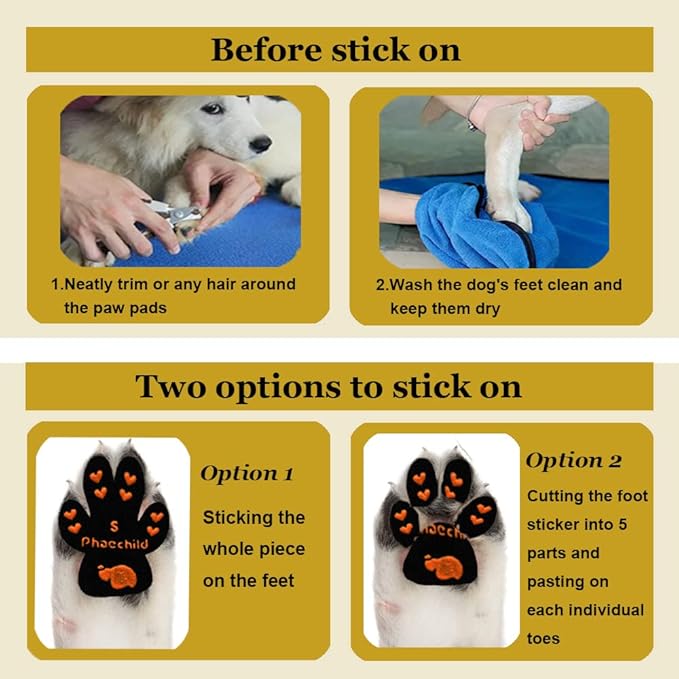 Dog Paw Pads Anti-Slip Grips,Dog Paw Protectors for Senior Dogs on Hot Pavement,Provides Traction to Keep Them from Slipping on Smooth Floors 20 sets-80 Pads Multicolor XXXL