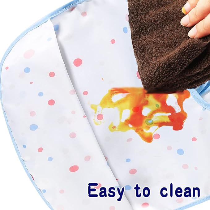 Baby bibs Waterproof Toddler bib - Feeding bib with Pocket for Infant Boy Girl Washable 6-36M