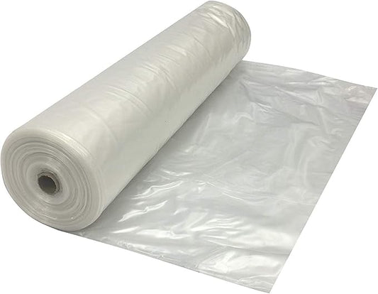 Farm Plastic Supply - Clear Plastic Sheeting - 6 mil - (24' x 100') - Thick Plastic Sheeting, Heavy Duty Polyethylene Film, Drop Cloth Vapor Barrier Covering for Crawl Space