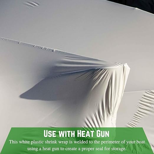 FPS Polyethylene Shrink Film - 7 mil Boat Shrink Wrap - White, 20' x 150'